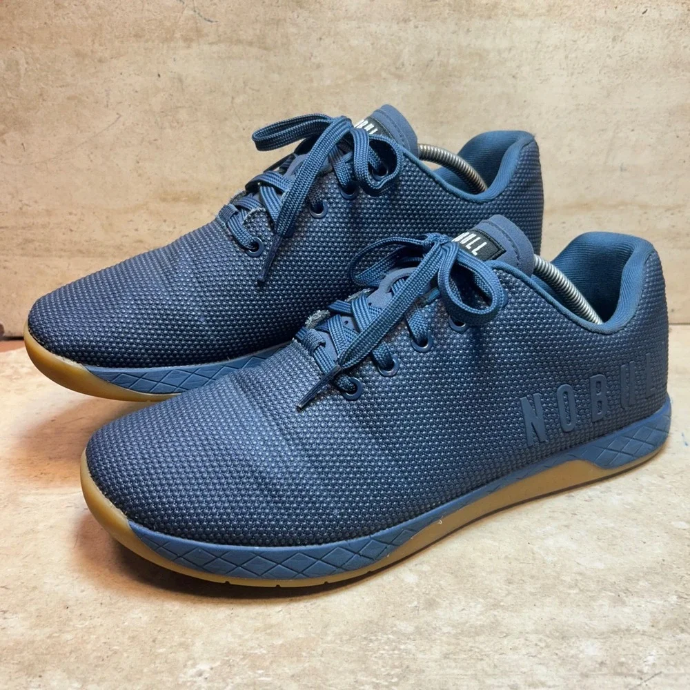 NOBULL Trainer Navy Blue SuperFabric Gum Sole Mens 11.5 Cross Training Shoes